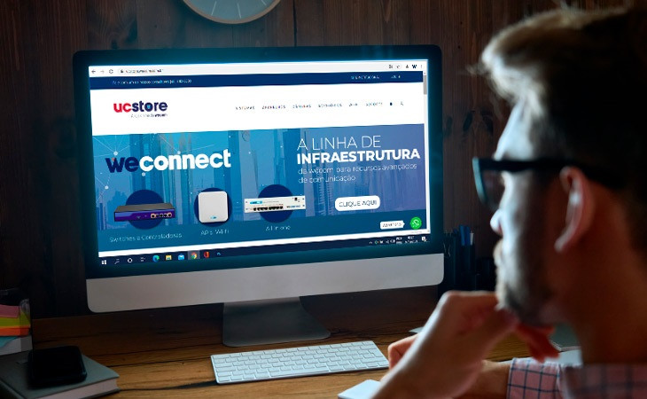 Site traz soluções em videoconferência, telefones IP e conectividade.