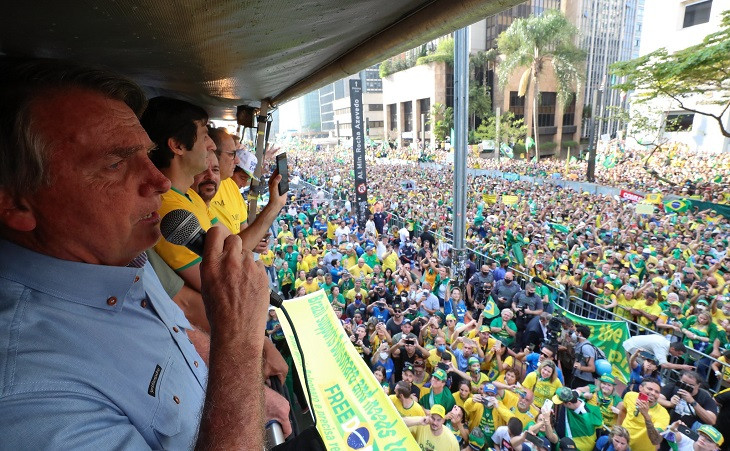 Bolsonaro em ato na Avenida Paulista. Foto: Isac Nóbrega/PR.