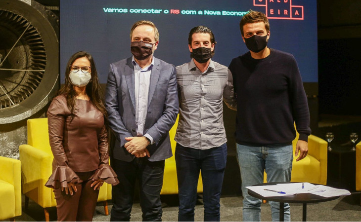 Márcia Capellari (Aliança), Daniel Ely (Hélice), Felipe Corradi (Hélice) e Pedro Valério (Caldeira). Foto: Wellington Duarte.