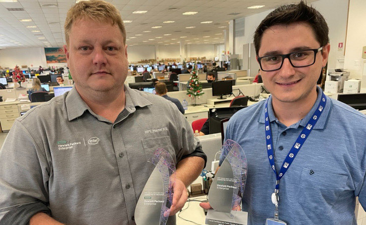 Aury Fink Filho, arquiteto de soluções e Vinícius da Silva, gerente comercial da HT Solutions.