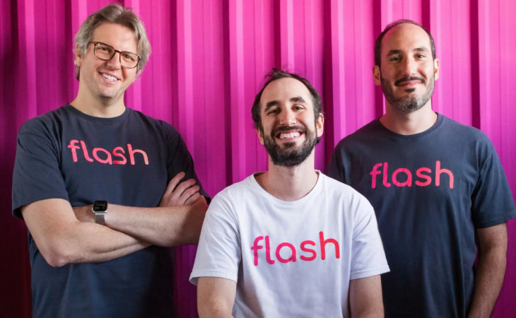 Ricardo Salem, Guilherme Lane e Pedro Lane, fundadores da Flash. Foto: divulgação.