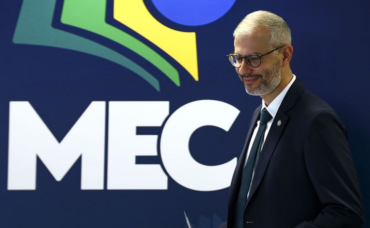 O ministro da Educação, Victor Godoy, durante evento em Brasília. Foto: Marcelo Camargo/Agência Brasil