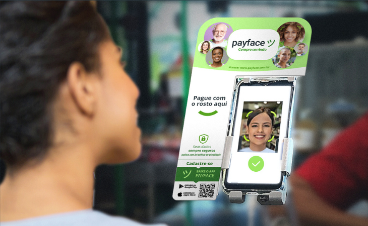 Para utilizar a biometria facial, os clientes fazem o cadastro no app, solicitando a opção de pagamento com o rosto, que deve ser veiculado a um cartão de crédito (Foto: Divulgação)