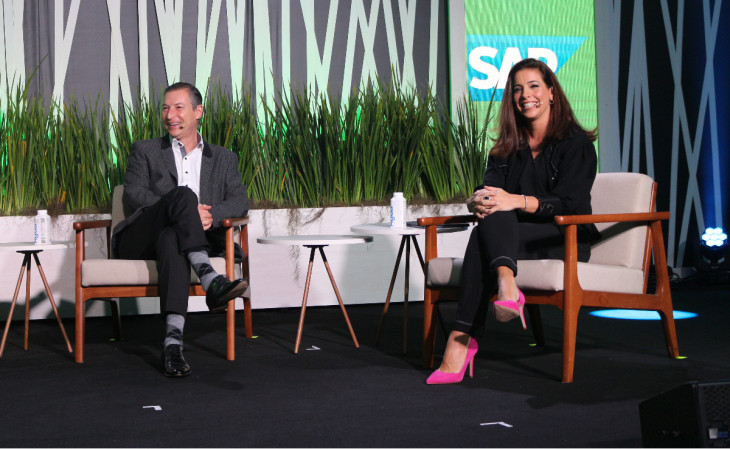 Octavio de Lazari, CEO do Bradesco, e Adriana Aroulho, presidente da SAP Brasil. Foto: divulgação.