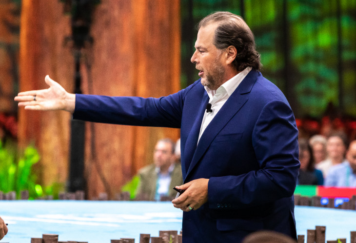 Marc Benioff durante evento da Salesforce. Foto: Divulgação.