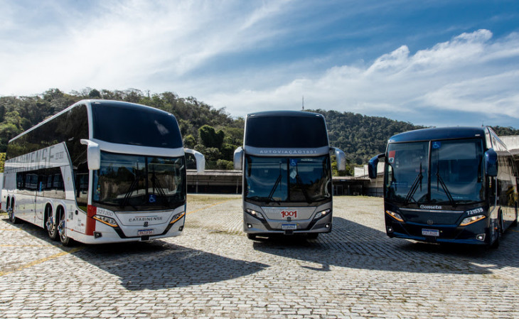 O Grupo JCA conta com uma frota de mais de 2,5 mil ônibus. Foto: divulgação.