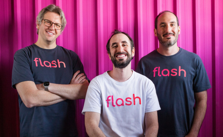 Ricardo Salem, Guilherme Lane e Pedro Lane, fundadores da Flash. Foto: Divulgação