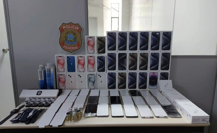 Produtos foram encontrados na mala de mão da jovem, que não forneceu nenhuma nota fiscal. Foto: Divulgação