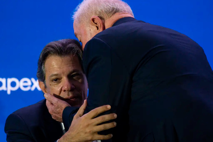 Haddad e Lula, durante evento recente em Brasília. Foto: Marcelo Camargo/Agência Brasil