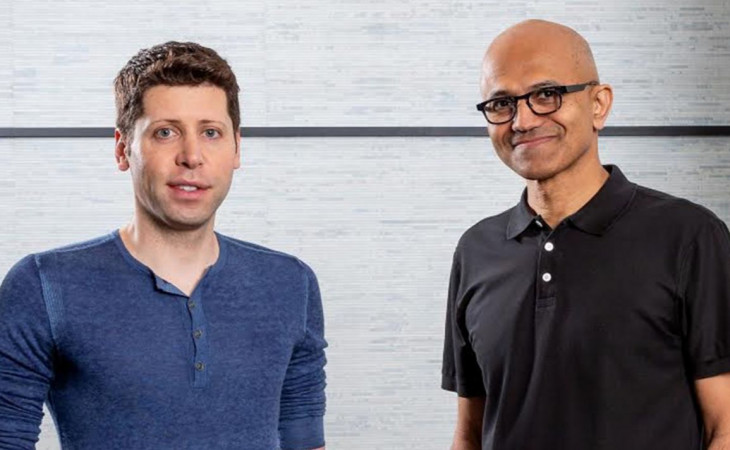 Sam Altman e Satya Nadella. Foto: divulgação.