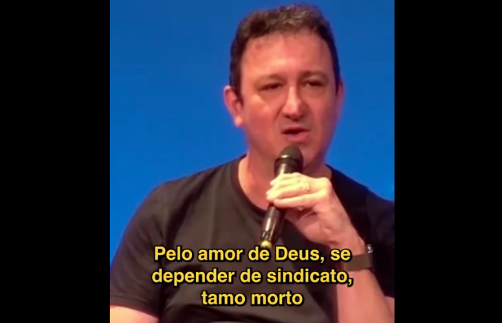 César Gon, fundador da CI&T, durante live com funcionários. Foto: Reprodução