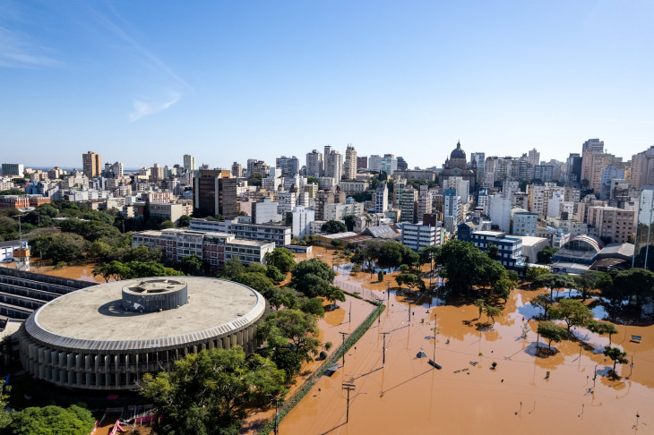 Vista área da Procergs no momento. Foto: Gustavo Mansur/ Palácio Piratini.