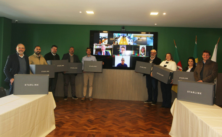 Entrega dos equipamentos na Federasul. Foto: Sérgio González/divulgação.