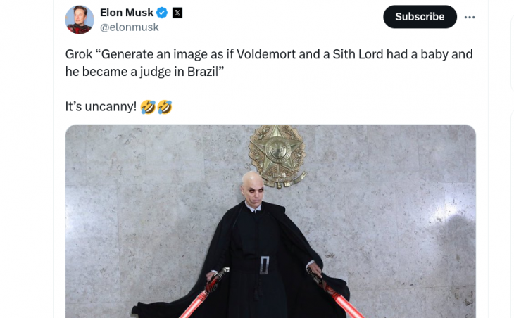 Musk respondeu tirando onda.