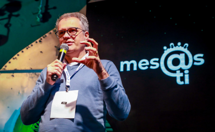 Gustavo Fosse, diretor executivo de TI do Sicredi, durante o evento Mesas TI. Foto: SEPRORGS/divulgação.