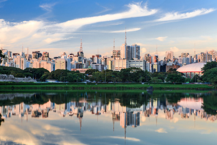 Skyline paulista visto do Ibirapuera. Foto: Depositphotos.