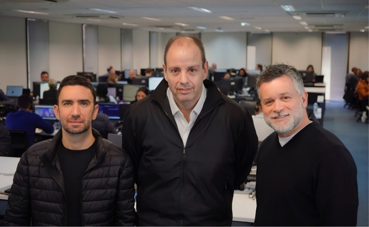 Na foto: Ricardo D'Aguani, Carlos Benitez e Marcelo Passos, fundadores da AlphaGo Brasil