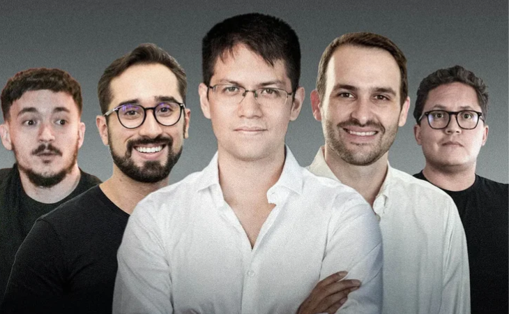 Mariano Rey (CMO), Renato Kialka (country manager), David Grandes (fundador), Cristian Adamo (CTO) e Roberto Guerrero (CRO) da Patagon (Foto: Divulgação)