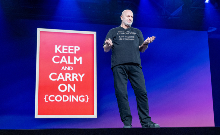 Werner Vogels durante o Re:Invent 2025. Foto: divulgação.