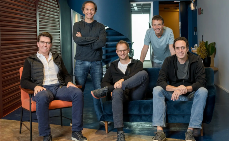 Os fundadores do Canary: Mate Pencz, Patrick de Picciotto, Florian Hagenbuch, Julio Vasconcellos e Marcos Toledo (Gustavo Scatena/Divulga&ccedil;&atilde;o)